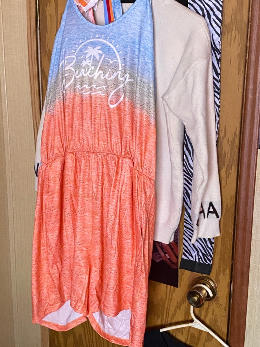 Beachy Ombre Coral and Heather Blue Girls' Skort Dress
